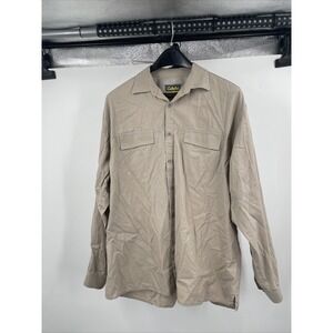 Cabelas‎ Medium Mesh Vented Fishing Outdoor Shirt Button Front Beige